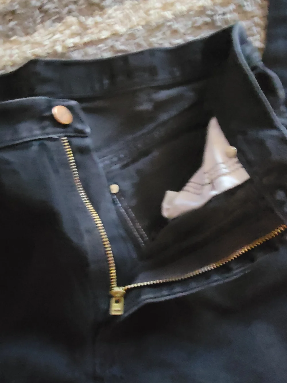 Wrangler Black Denim Pocket with Tan Patch 30x32